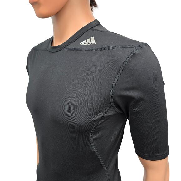 NWOT Adidas Tech-Fit Climalite Compression T-Shirt Men L Fitted Crewneck Black - Picture 5 of 13